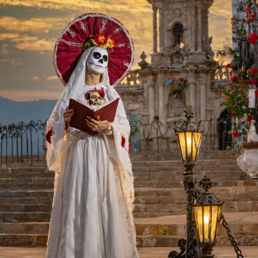 Santa Muerte protegiendo a sus devotos.