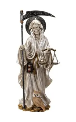 Figura de vestido blanco de la santa muerte de 10 pulgadas de la santa muerte