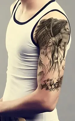 Tatuajes temporales de calavera, esqueletos y rosa
