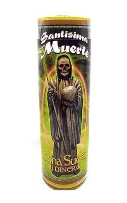 Vela amarilla de 7 días Santa Muerte