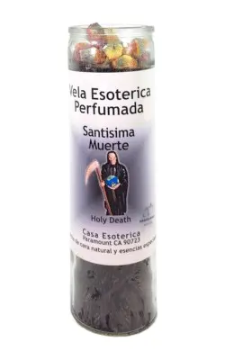 Vela de hechizo de intención espiritual de cera de palma de la muerte santa