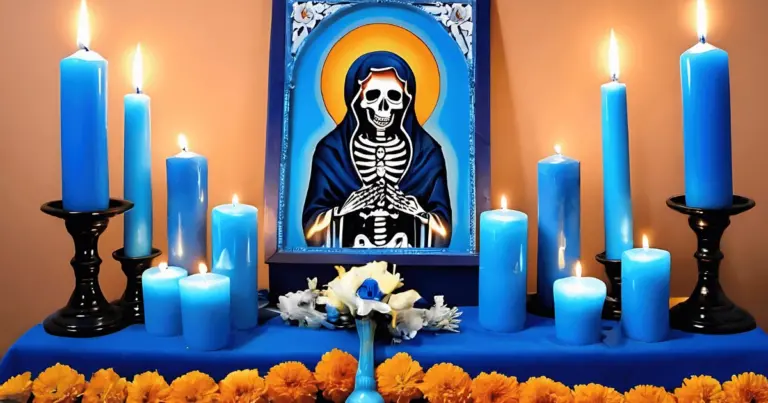 IMÁGENES Y SIMBOLOS 6 color azul en la santa muerte