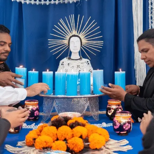 significado del color azul de la santa muerte